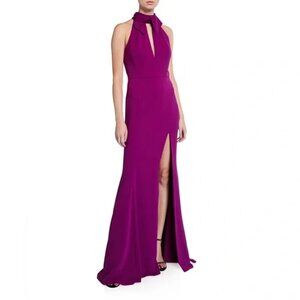 NWT Jay Godfrey Clare Keyhole Stretch Crepe Halter Gown in Magenta Size 6